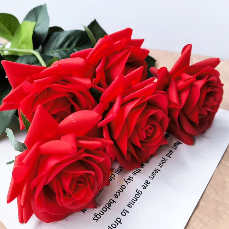 

5/10pcs Artificial Roses High End Texture Moisturizing Roses Artificial Flowers Valentine's Day Wedding Home Decoration Bouquet