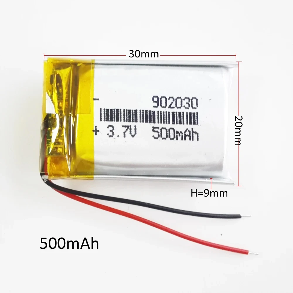 Lot 10 PCS 3.7V 500mAh Lipo Rechargeable Battery 902030 For MP3 GPS DVD Bluetooth Recorder Headset E-book Camera Smart Watch