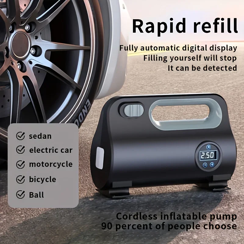 

Car Electric Air Pump Tire Inflator Digital Inflation Pump Lamp 12V Portable Air Compressor For Car Motorcycles Bicycle Ball