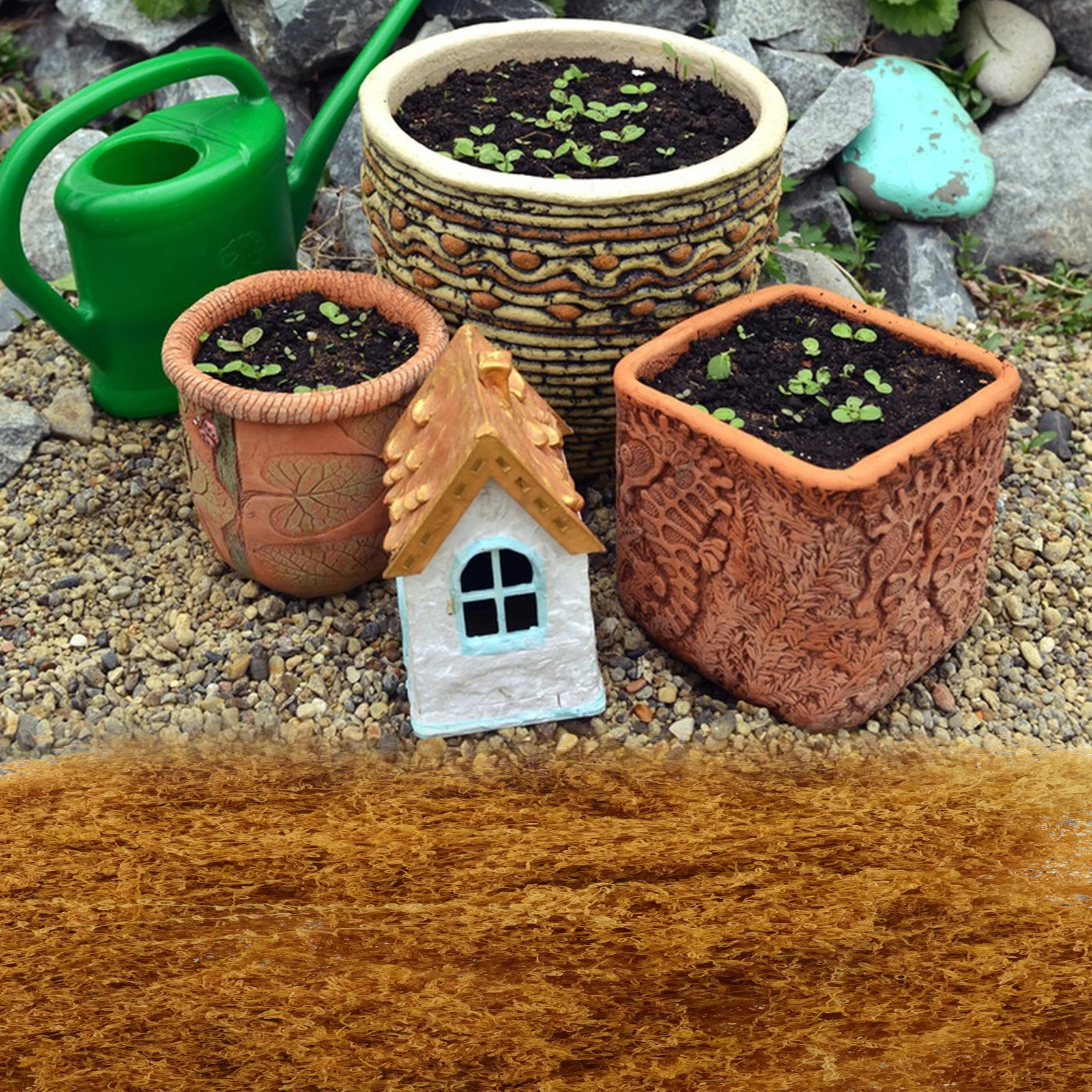 

Artificial Moss Faux Greenery Landscape High Realism Indoor Outdoor Decorative Moss for Crafts Terrarium Flower Beds