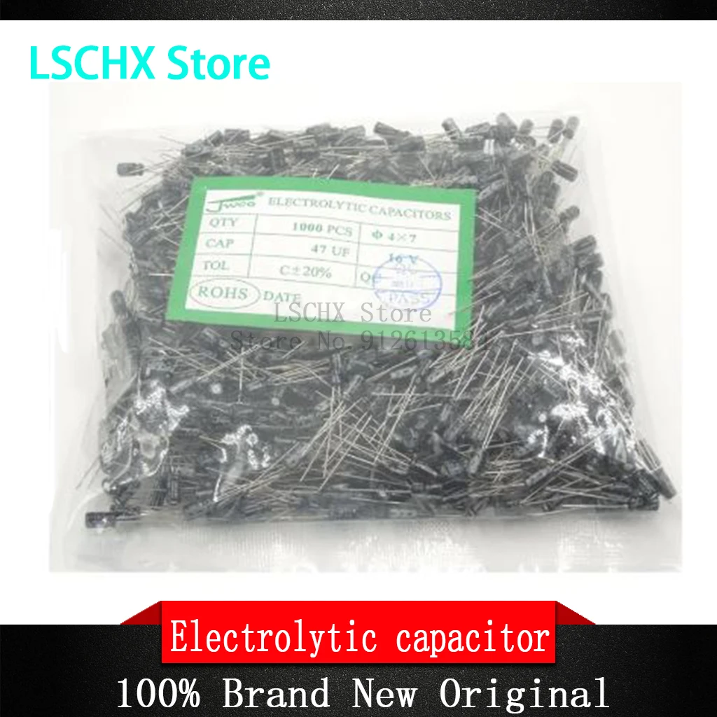 

1000pcs 10V 16V 25V 50V 1UF 2.2UF 3.3UF 4.7UF 6.8UF 10UF 22UF 33UF 47UF 100UF 220UF Aluminum Electrolytic Capacitor