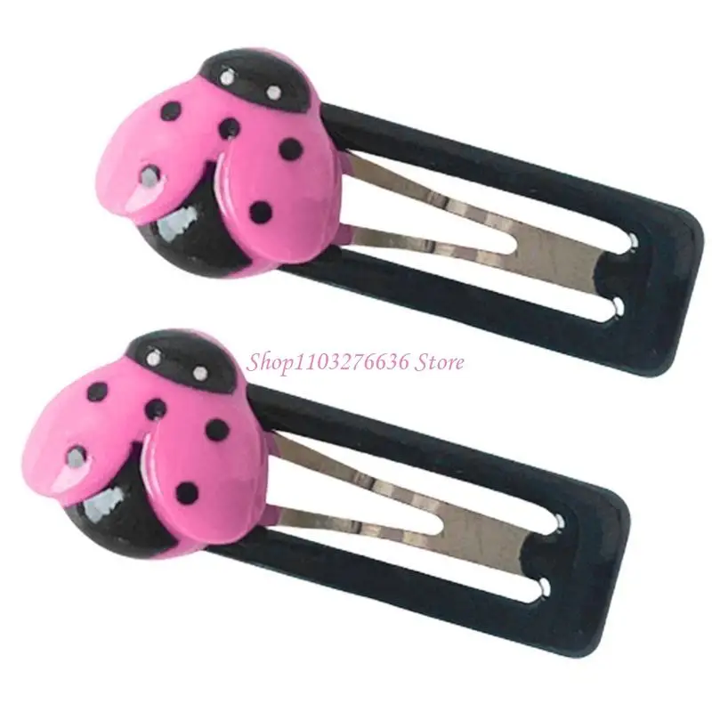 

R6FD Antiskidding Children Hairclip Unique Ladybugs Hair Pin Premiums Alloys Hairclip