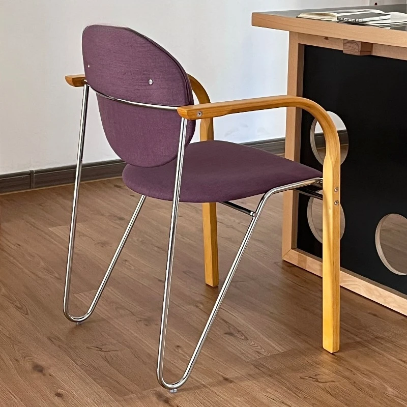 Medieval retro dining chair, family armchair sedentary stackable backrest dining table and chairs