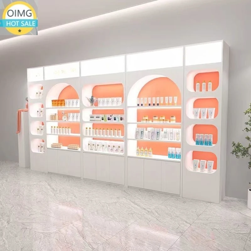 YS-0727C Modern Eco-Friendly Handmade Multi-Functional Wood Storage Nail Salon Display Cabinet for Hospital Apartment Use