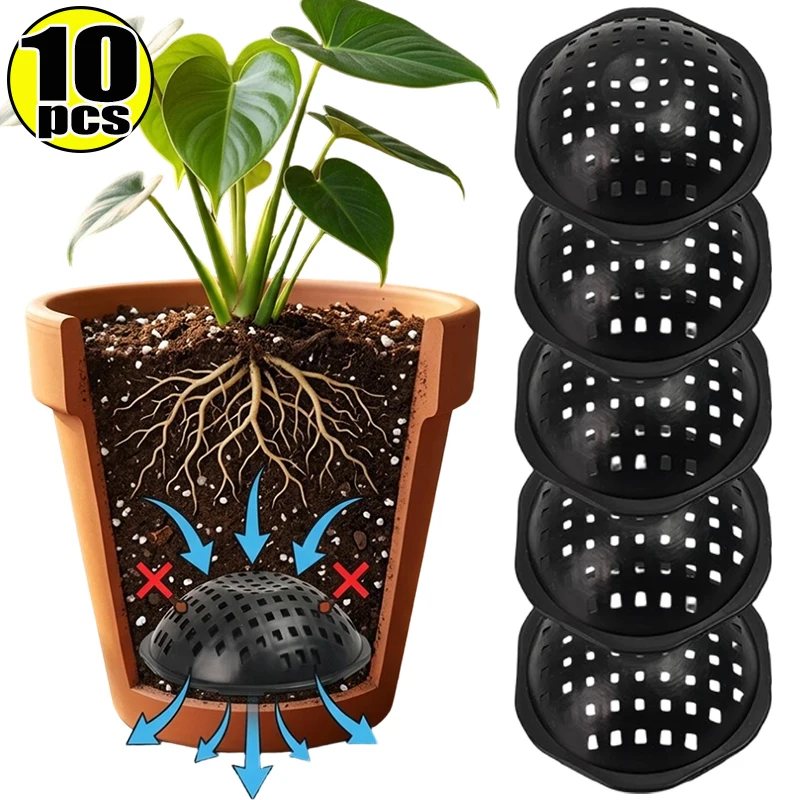 Halbrunde Netz-Blumentopf-Abdeckung Atmungsaktives Drainagesieb für Sukkulenten Bonsai Pflanzenwurzelschutz Gegen Bodenleckage PP – Detail 2