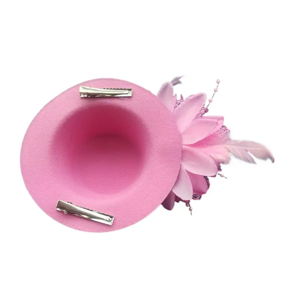 Fashion 13cm Fascinators Hats Feathers Hair Accessories Flower Pillbox Hat Makeup Prom Teas Party Hairpins Holiday