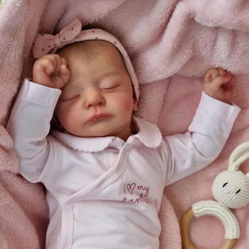 

19inch Newborn Baby Reborn Doll Sleeping Baby Kai Lifelike Soft Touch with Hand-draw Hair Doll Drop Shipping