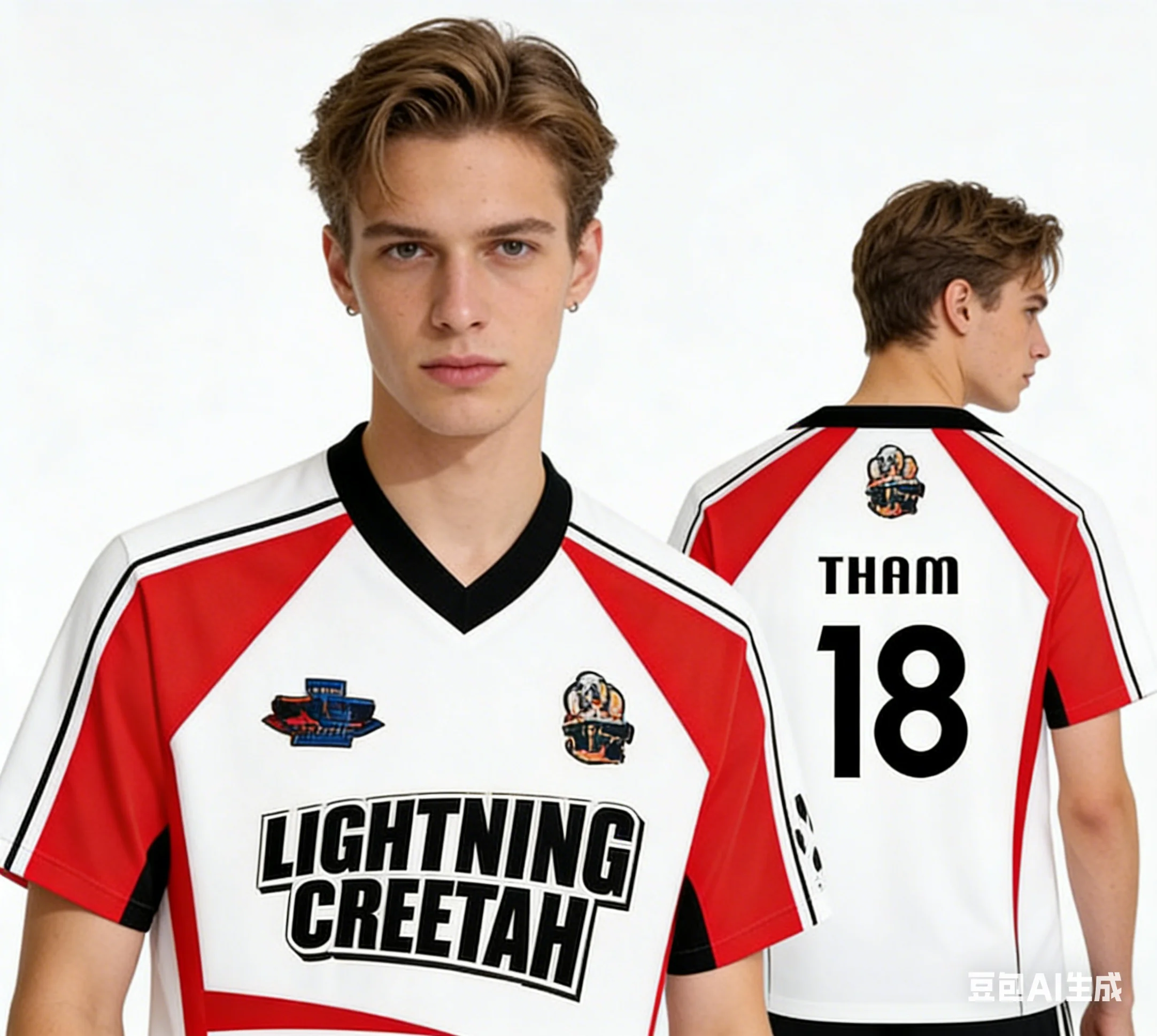 Image of Lightning Cheetah Sport-Trikot für Herren, kurzärmliges T-Shirt mit Aufdruck „Bold Number 25“, lässige Streetwear für Herren und Team-Uniformkleidung