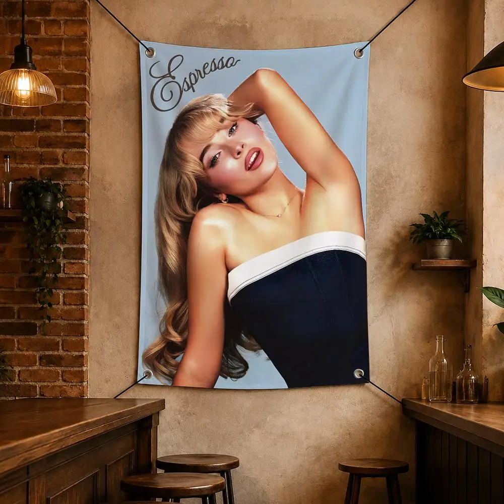 Singer S-Sabrina Carpenter American Pop Star Flags Flag for Bedroom Garage Home Bar Gaming Room Dorm Wall Decor Gift