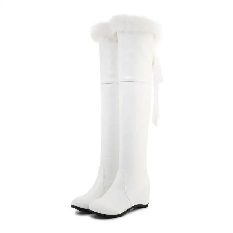 2026 Winter Korean Over The Knee Boots Women Hidden Wedge Heel Long Boot Slimming Stretchy Fashion Shoes New