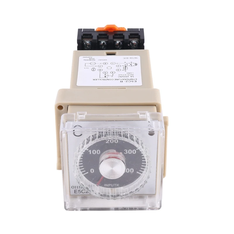 1 Piece E5C2 Guide Rail Type Temperature Controller 0~399℃ Digital Display Pointer Control Switch (B)