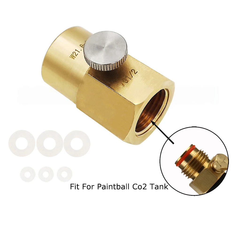 Convertitore adattatore acqua gassata CO2 Adattatore cilindro CO2 in ottone da G1/2 a W21.8-14 Stazione di riempimento ricarica carbonatore per bottiglia serbatoio CO2