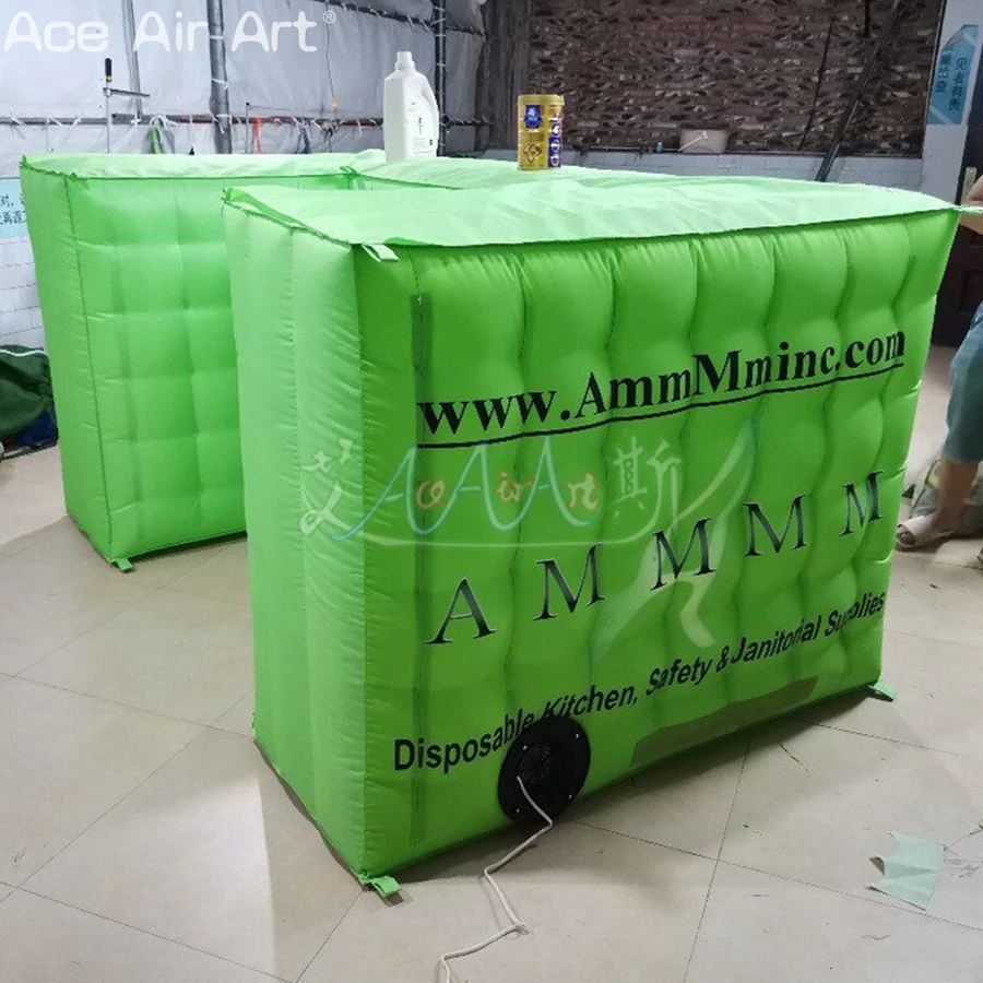 Giant Inflatable Event Booth Green DJ Bar Outdoor Checkout Counter Stall for Sale or Advertising