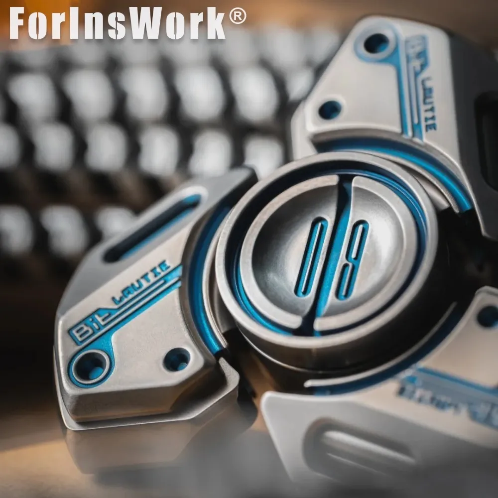 LAUTIE Bit09 チタンブルー フィジェットスピナー メカニカルスタイル ストレス解消おもちゃ 無制限 オフィスデスクガジェット