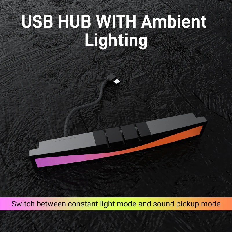 Acodo For Tesla Model 3/Y Central Console Charging Cable USB Hub Docking Station Decoration Accessories With Color Lighting