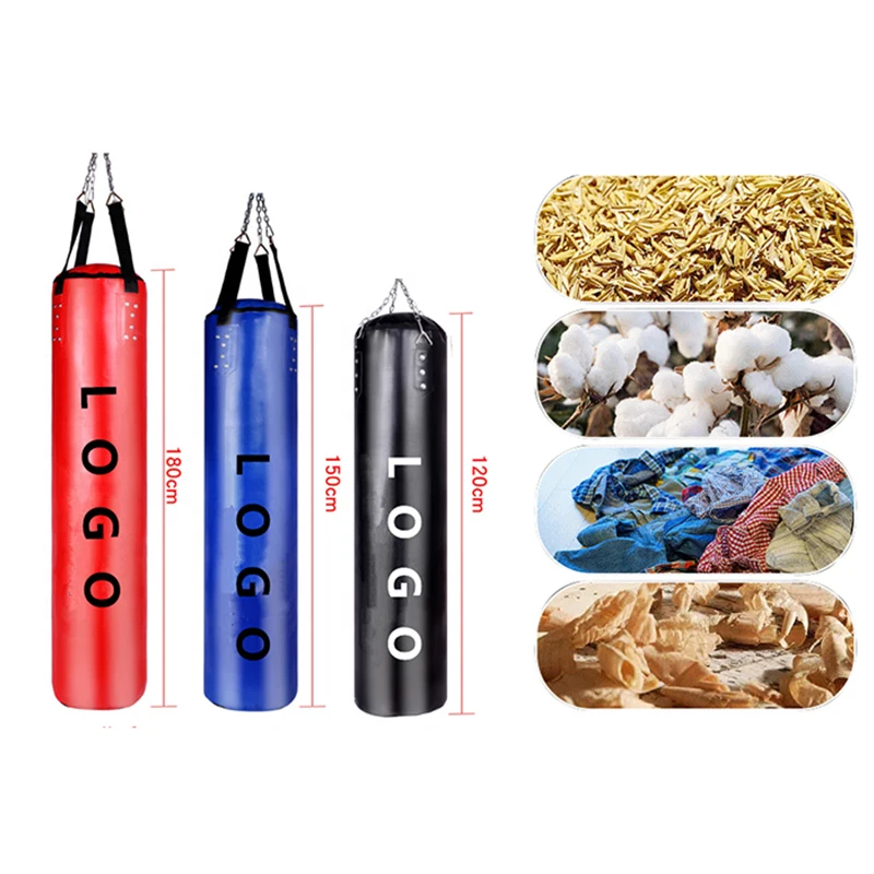 Saco de arena pesado colgante sin relleno, saco de boxeo ajustable para Fitness con guantes y accesorios, saco de arena