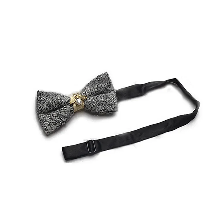 Reusable ผ้าขนสัตว์สีน้ำเงินผู้หญิงกำมะหยี่เด็ก Boy Girl ผู้ชายยืดหยุ่นสีเขียว Bow Tie สีดำอุปกรณ์เสริมสุภาพบุรุษเจ้าบ่าว