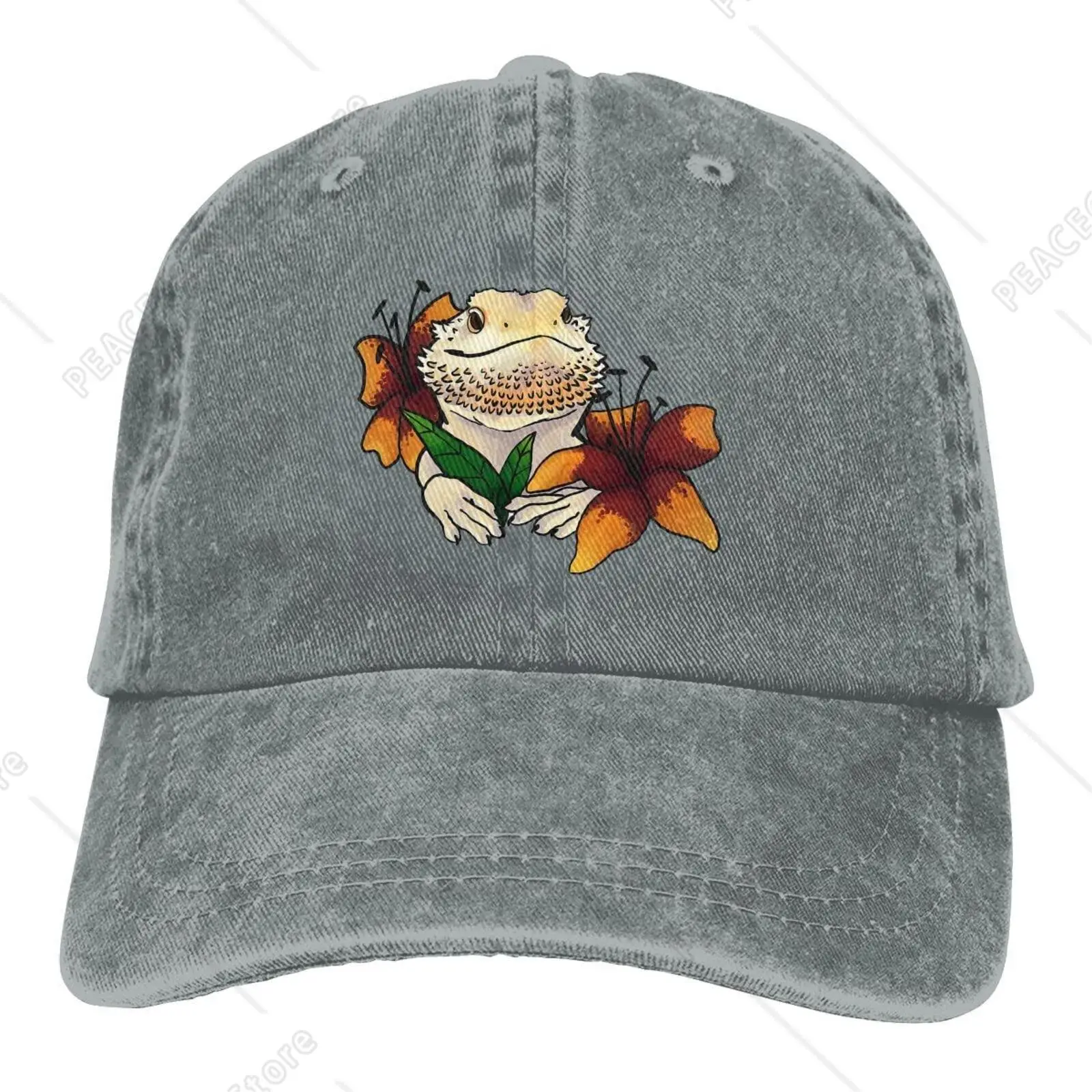 

Bearded Dragon Baseball Caps Unisex Soft Casquette Cap Fashion Denim Hats One Size Outdoor Hiking