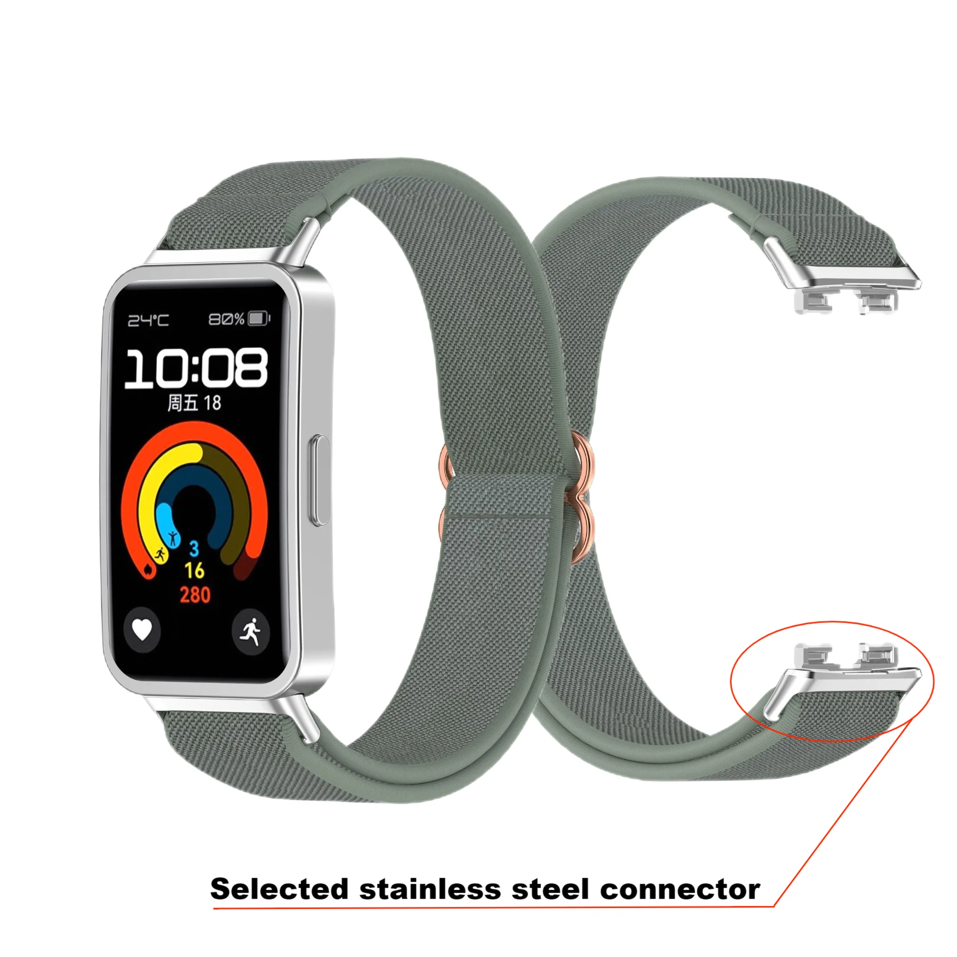Stainless Steel Connector for Huawei Band 10 Watch Strap Connector for Huawei Band10 9 8 NFC Strap Adapter Accessories