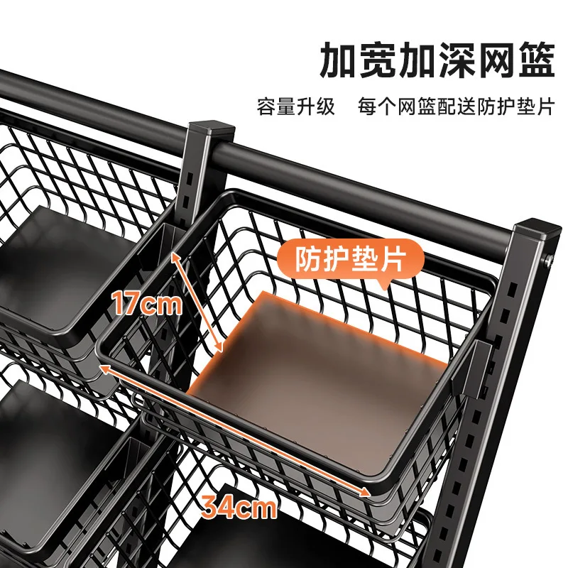 Kitchen Vegetable  Floor to Floor Multi-layer Vegetable Basket Sundries Storage Living Room Snack Storage Display Shelf