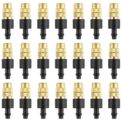 10pcs 4/7PVC Outdoor Misting Cooling System Garden Irrigation Watering 1/4'' Brass Atomizer Adjustable Garden Micro Sprinklers