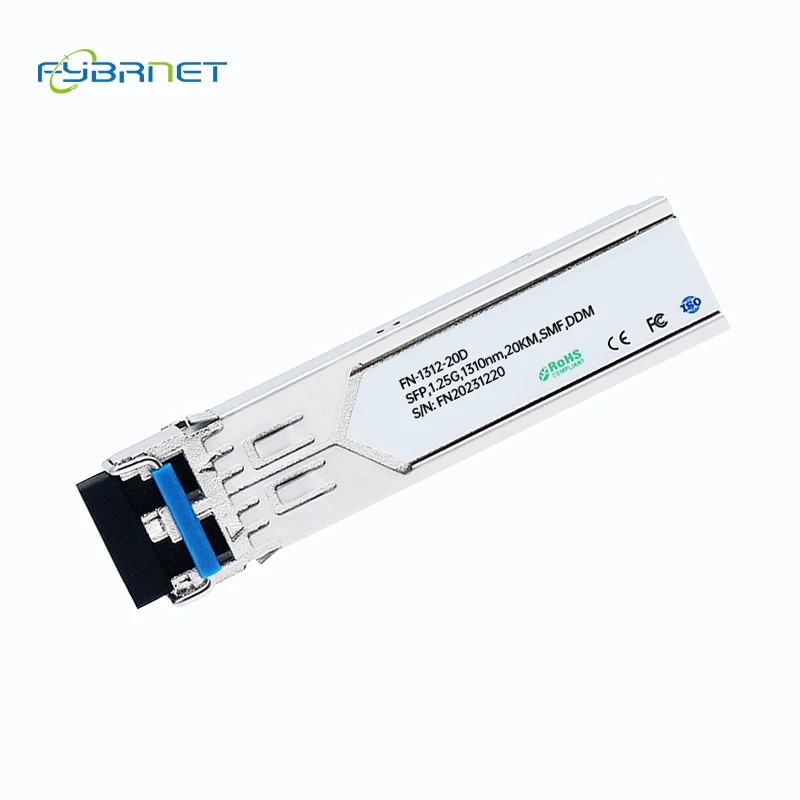 1.25G Duplex LC SFP Transceiver 10~20KM Gigabit Optic Fiber Module Single mode Compatible for Cisco/Mikrotik/Huawei