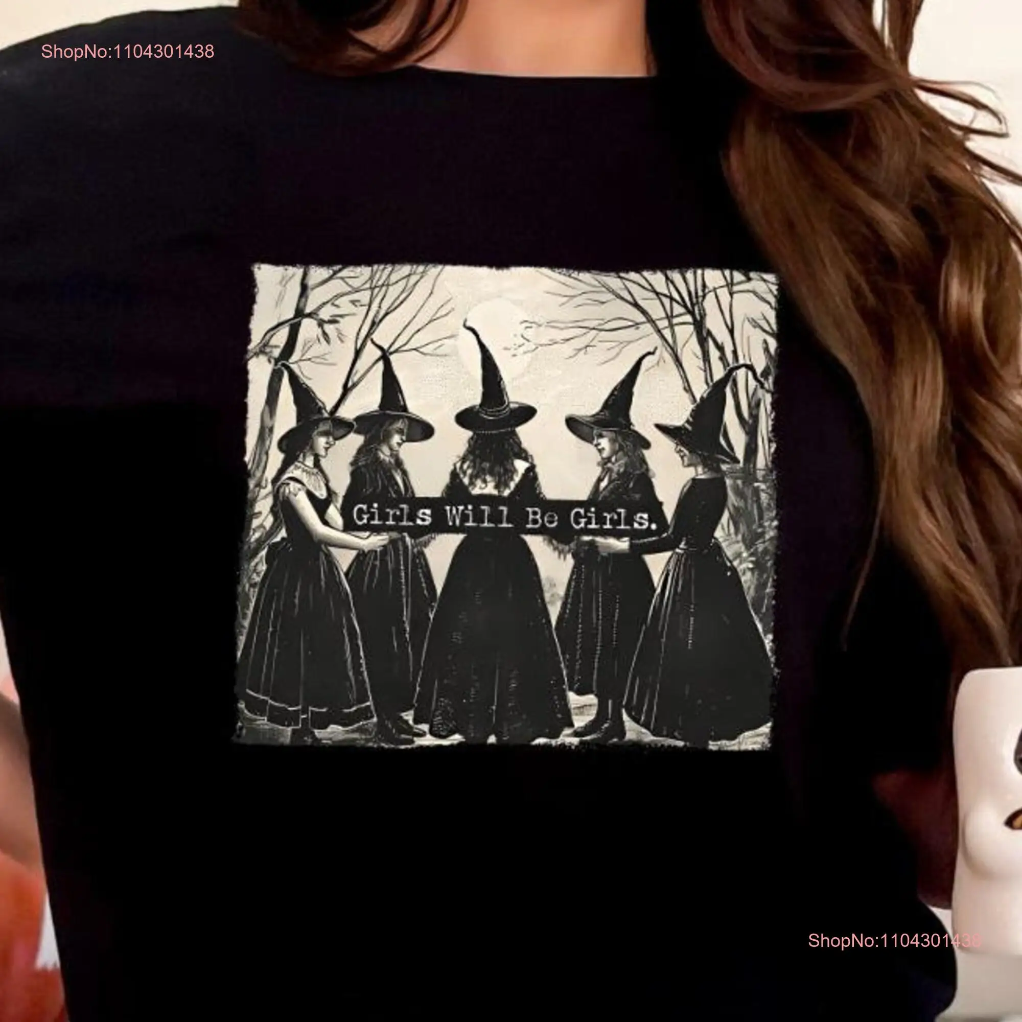 Witches Girls Will Be Witchcraft Halloween Heavy Cotton T Shirt long or short sleeves