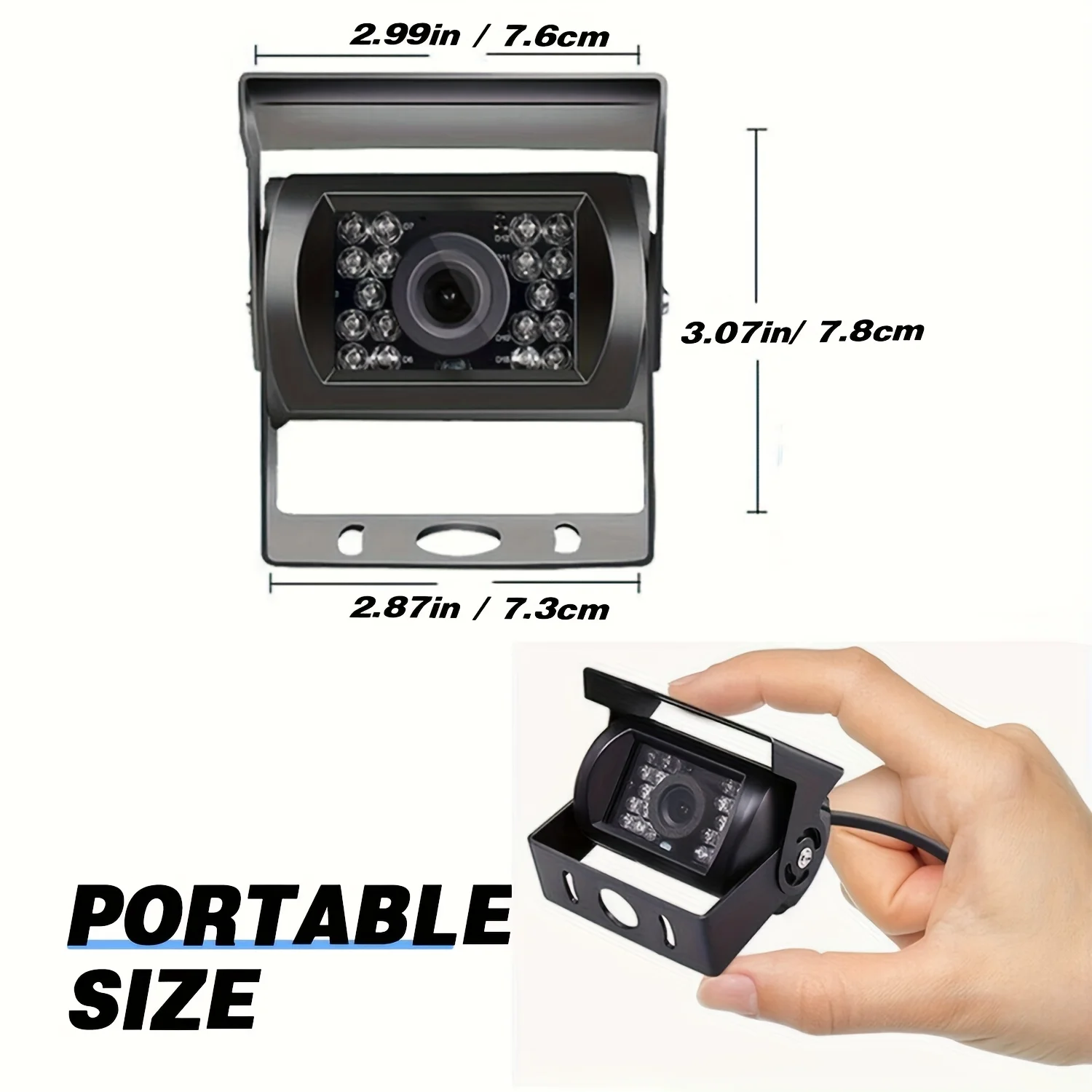 HD Backup Camera with 18-LED Night Vision,- Safe Driving Reversing Parking Solution for Pickup Trucks, RVs, Vans & Campers
