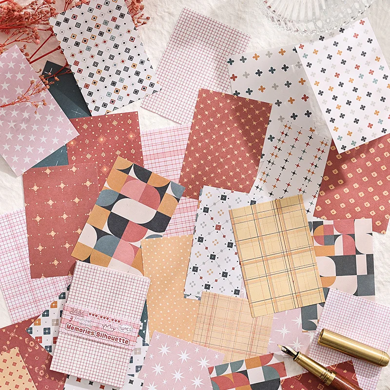 50 Stück Vintage nicht klebendes Notizpapier, Bastelmaterialpapier für Tagebücher, Sammelalben, DIY-Projekte