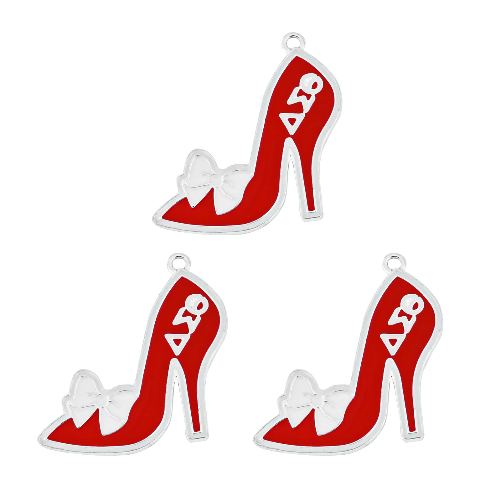 10pcs Aolly ΔΣΘ Organization High-heeled Shoes Charms for women DIY jewelry accessories