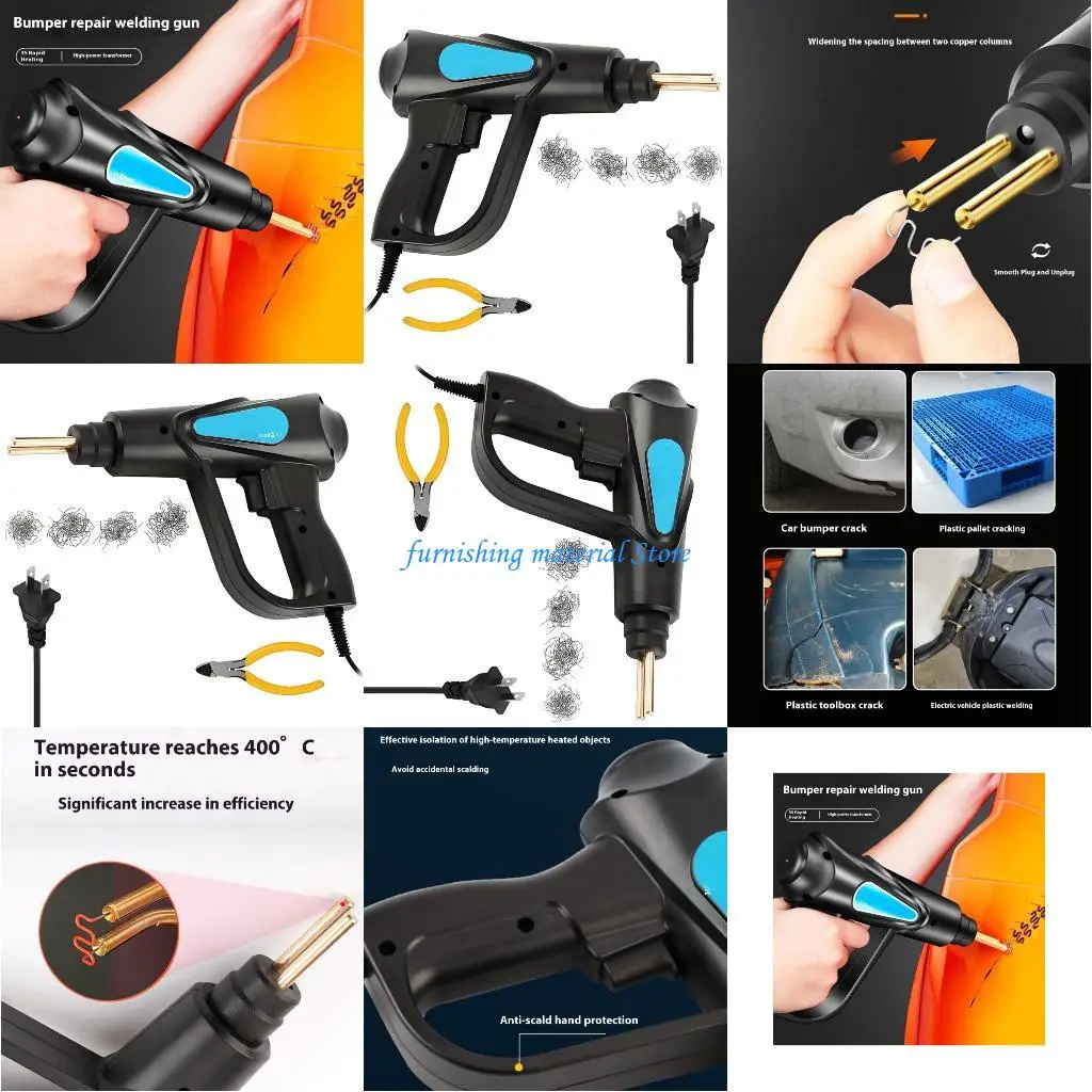

Y5GD Ergonomic Portable Plastic Bumper Repair Tool 70W High Efficiency Welder With 200 Welding Nails Tools For Automotive