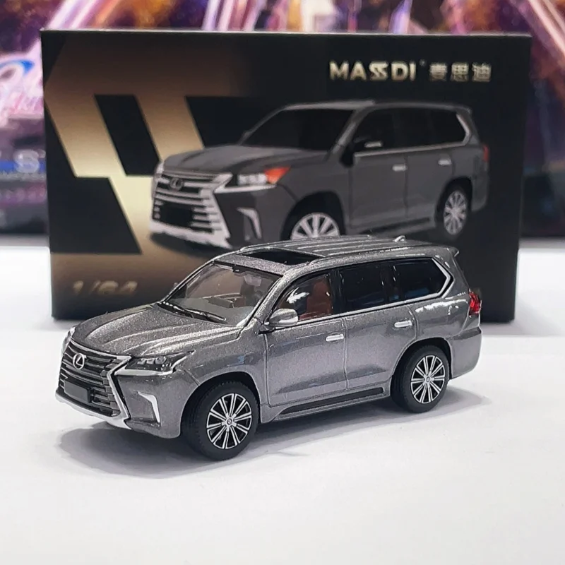 نموذج سيارة مصنوع من خليط معدني من ماسدي 1:64 لكزس LX570 SUV #3