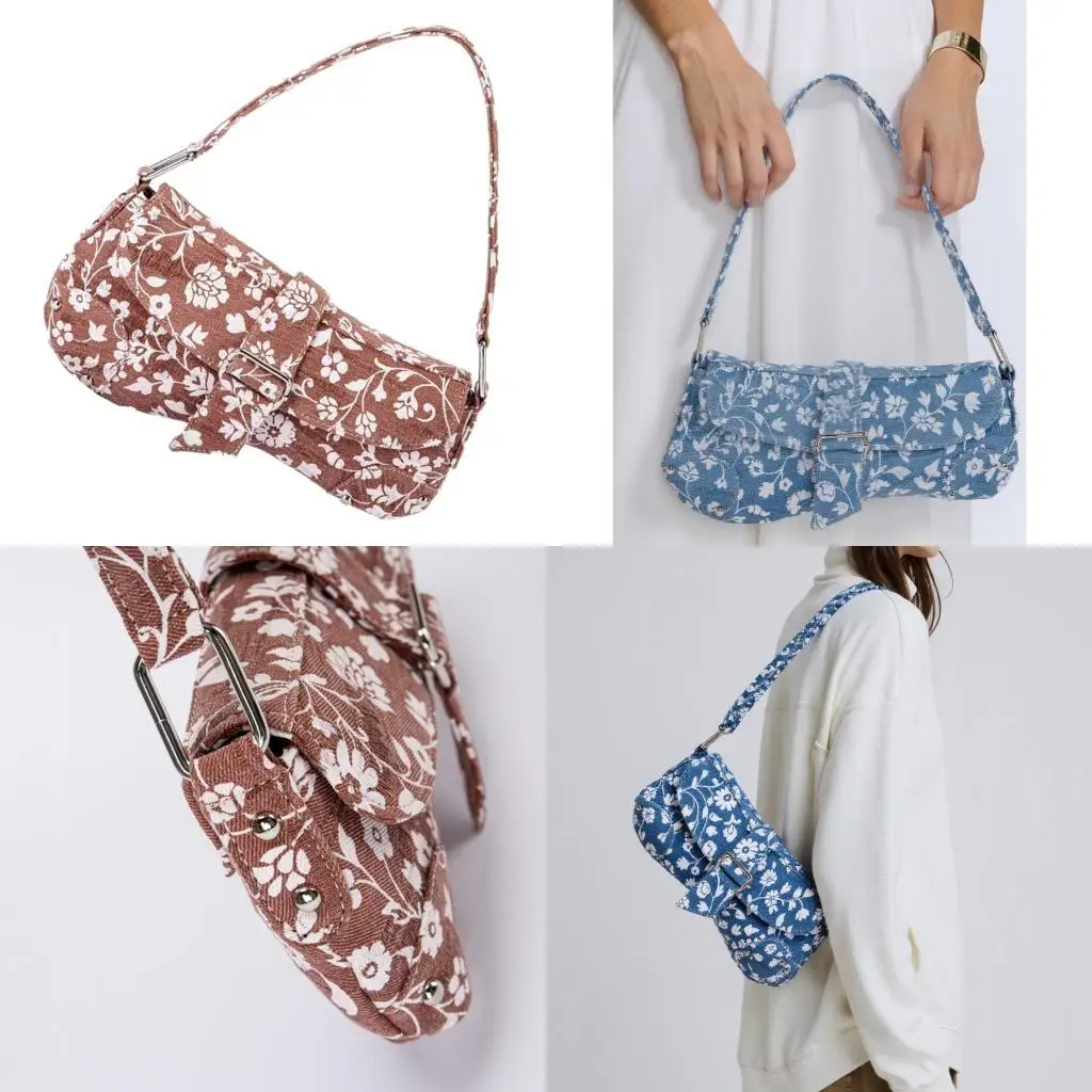 

D46D Women Bag Simple Armpit Bag Stylish Handbag and Purse Retro Shoulder Bag