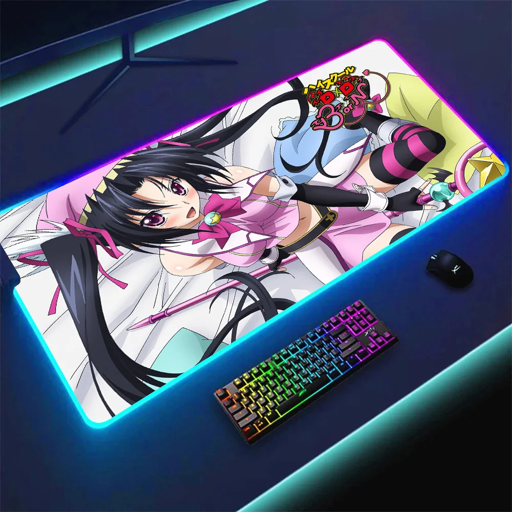 

Anime High School DXD Mouse Pad RGB Anime teclado LED Carpet Gloway Mesa with USB Backlight Game Room Accessories PC MousePad