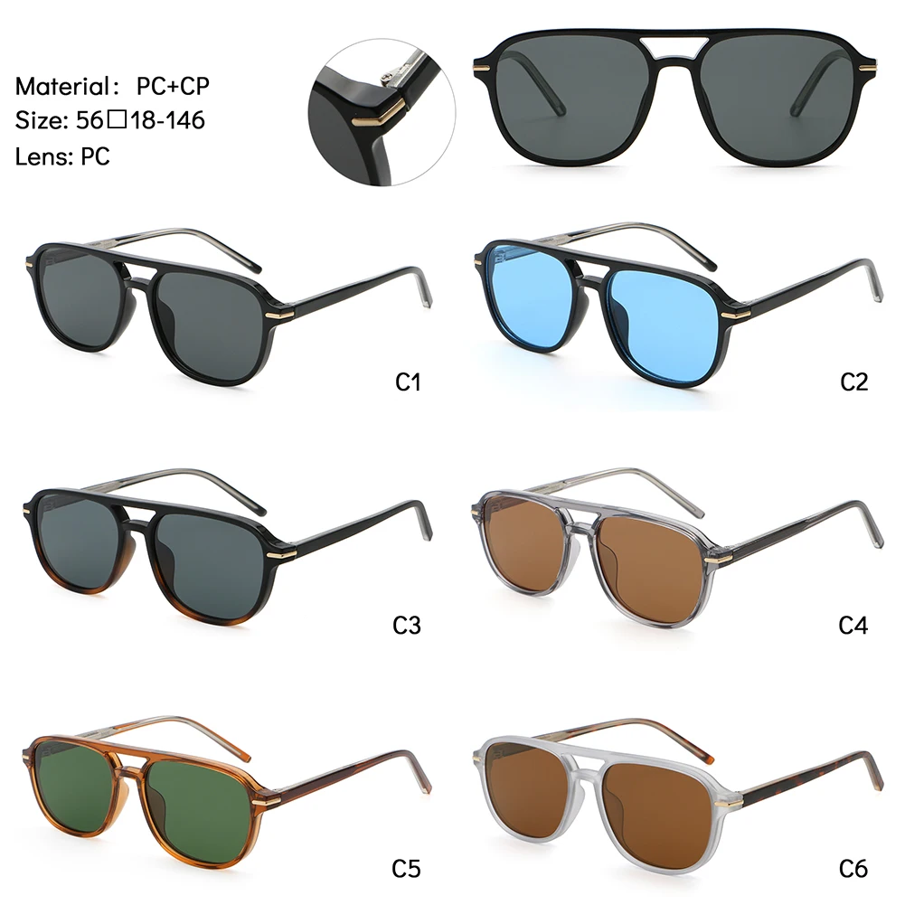 Peekaboo square frame sunglasses for women unisex CP acetate fashion sun glasses for men uv400 blue brown green 2024 summer