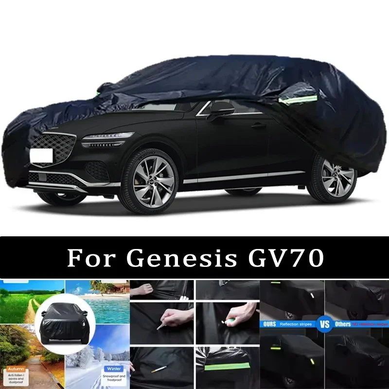 

Car Cover For Genesis GV70 - Outdoor Full Body Protection Waterproof Dustproof Heat-Resistant All-Season Use Car Accessories
