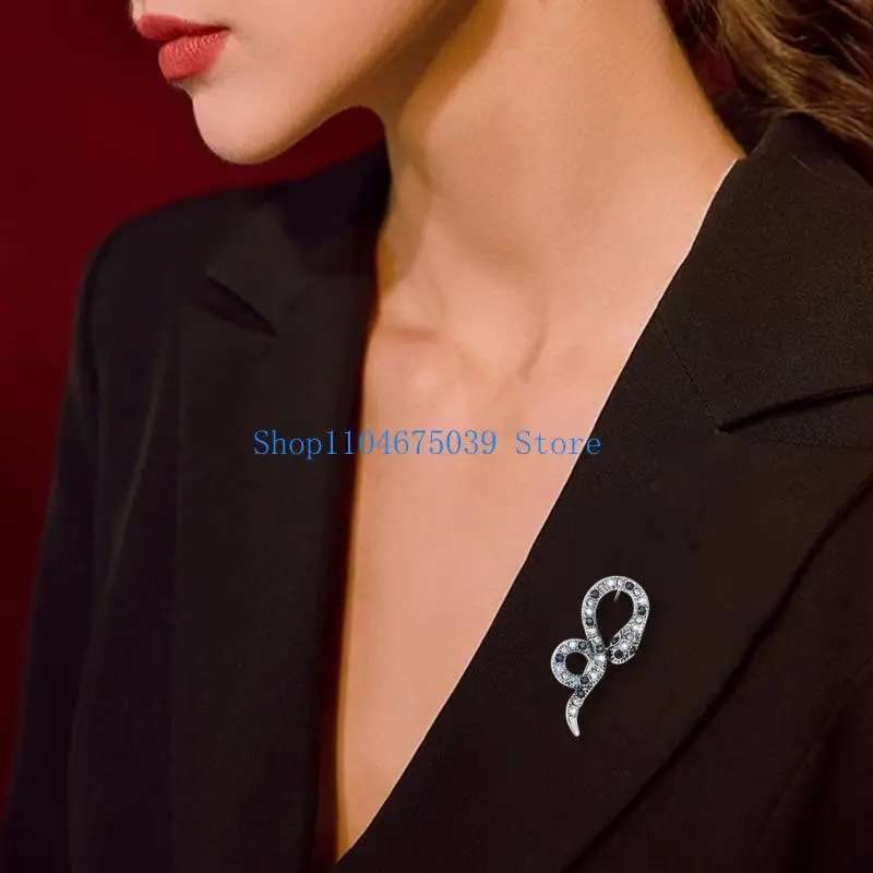 5ASD أنيقة بروش مع أحجار الراين للجنسين أزياء إكسسوارات بروش مناسبة لتعزيز اللباس الحفلات والبدلات #4