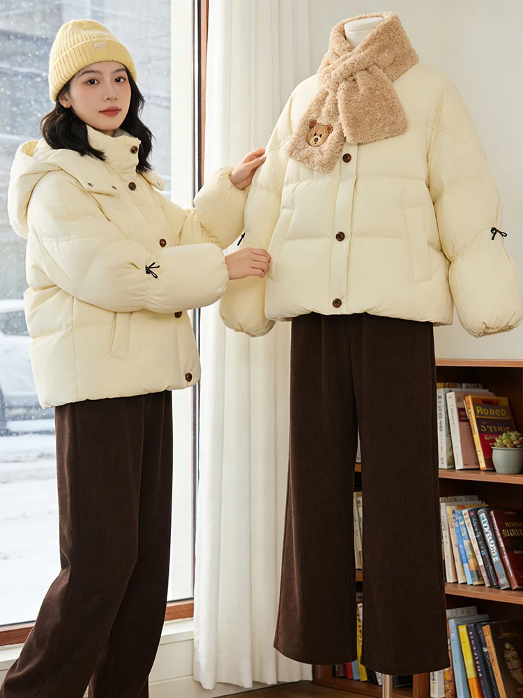 

Warm Fce Lined Thiened Hooded Cotton Jaet Women's Faion Winter Outerwear Berlin Snow Night Small Fraance Sle