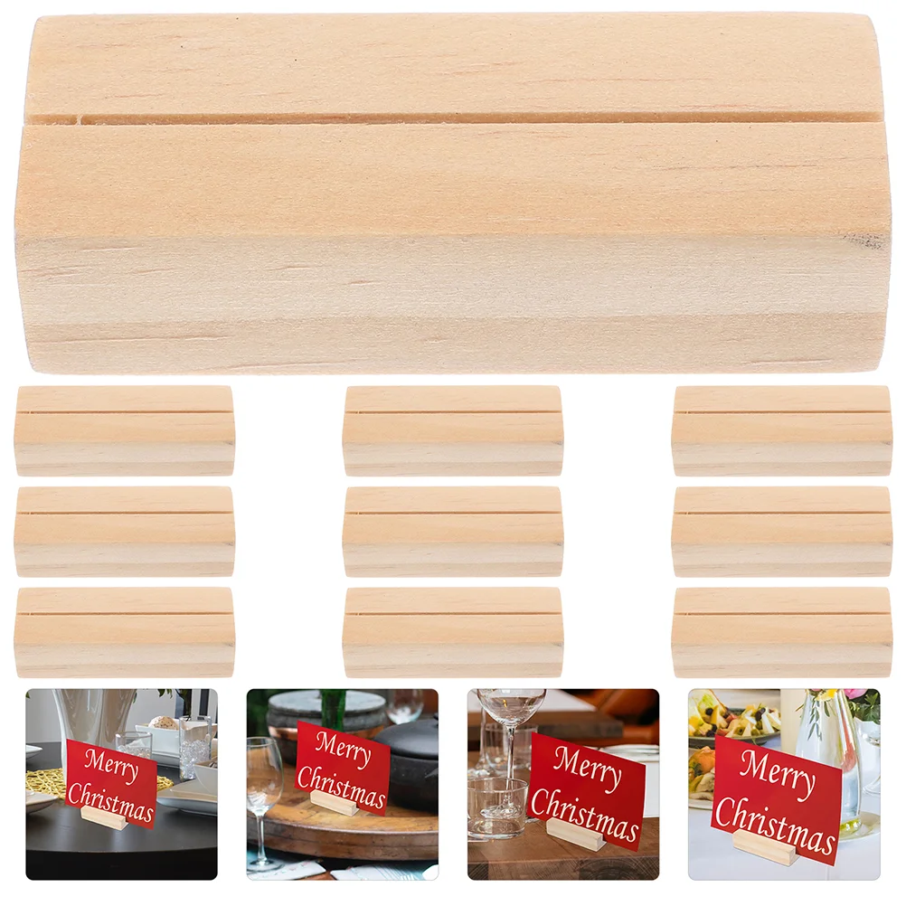 20 Pcs Business Card Holder Ornaments Table Place Holders Greeting Note Wood Stand Dining