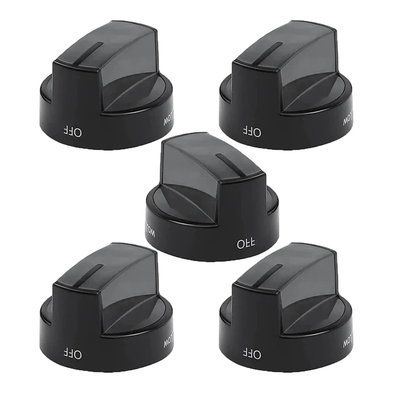 (5 Pack)  W10339442 Stove Knobs Fit For Whirl-Pool Gas Range Stove WFG524SLAS2, WFG524SLAW0, Replace PD00004340,