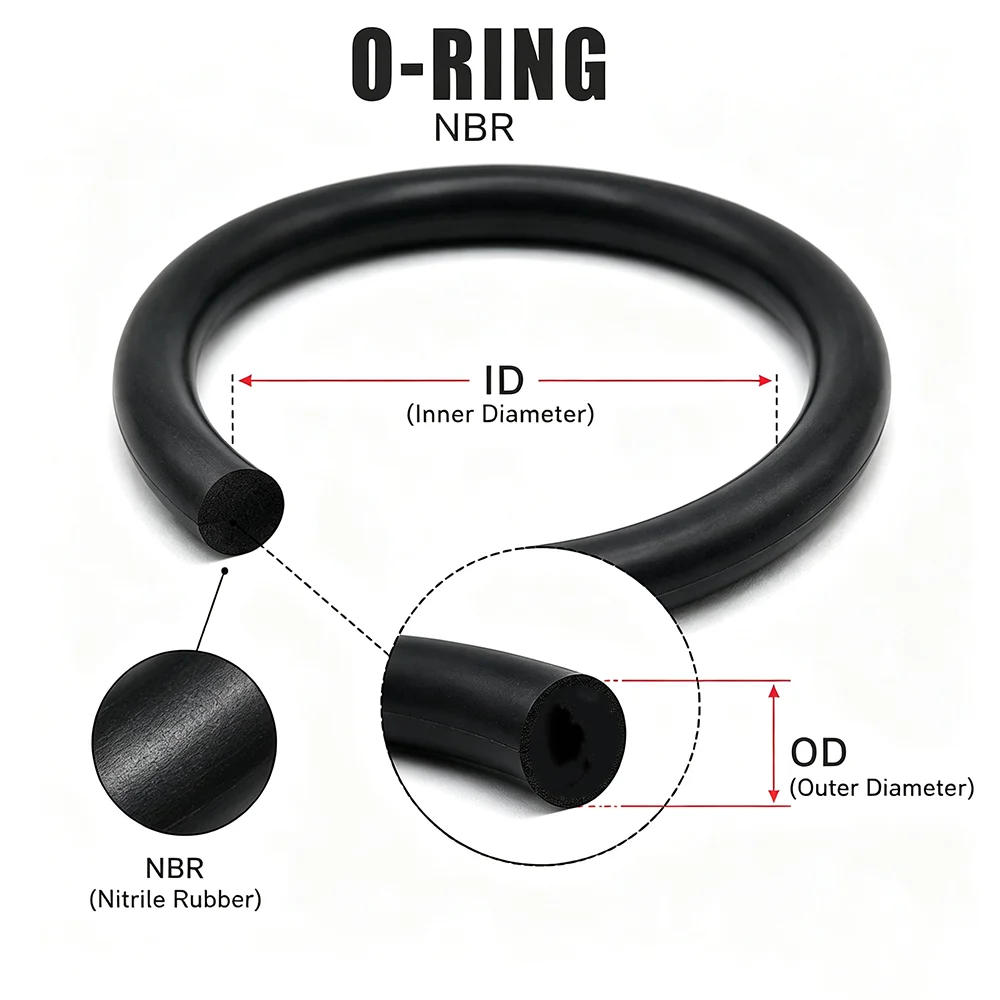 225pcs Black NBRO Ring Combinations Cs1.5mm OD 6-30mm Wear resistant/aging/automotive hydraulic maintenance spare rubber ring
