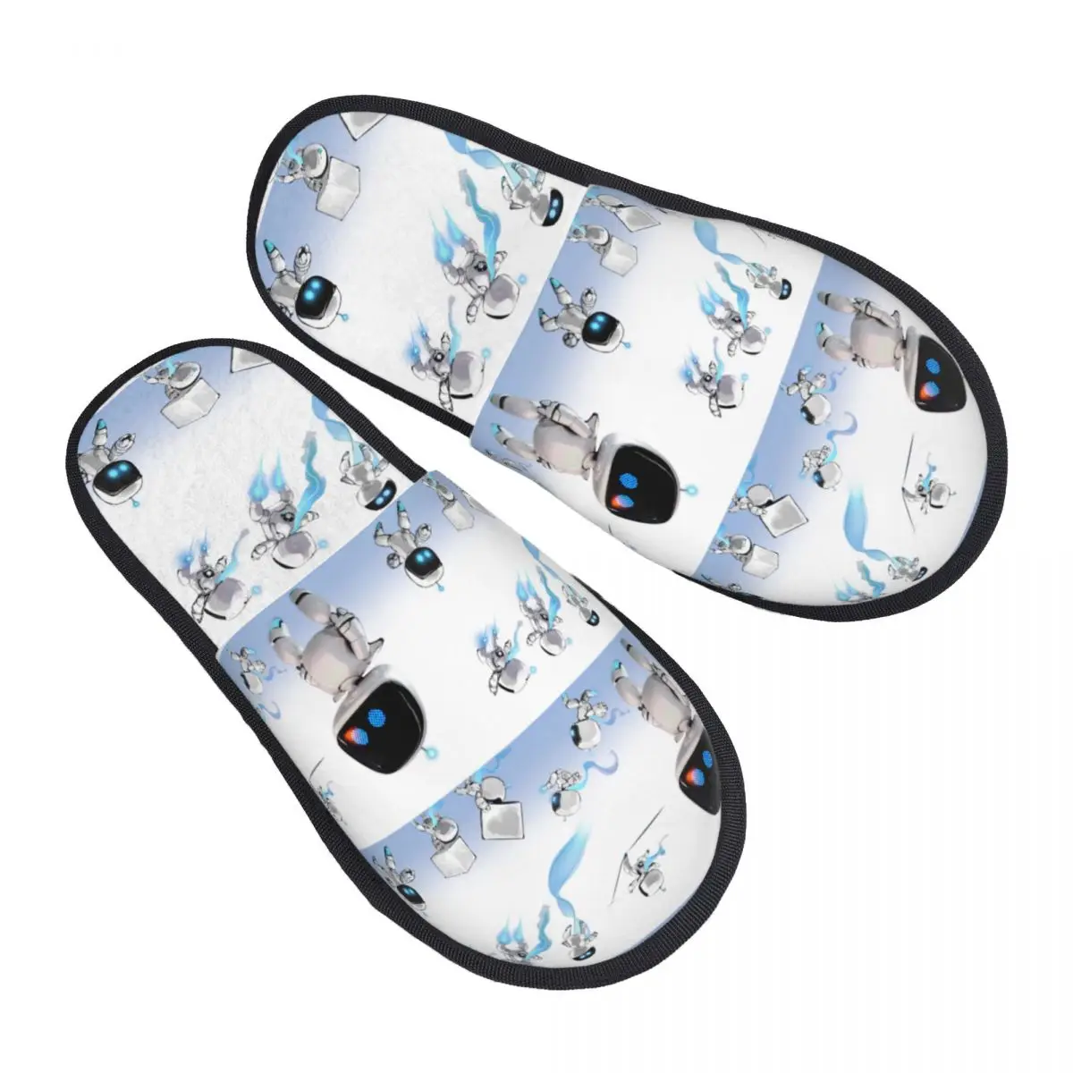 Custom A-Astro Bots Memory Foam Slippers Women Comfy Warm House Slippers