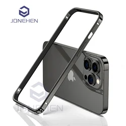 Slim Bumper Aluminum Metal Frame Thin Case For iPhone 12 13 14 15 Plus 16 17 Pro Max Alloy Titanium Protective Back Accessories
