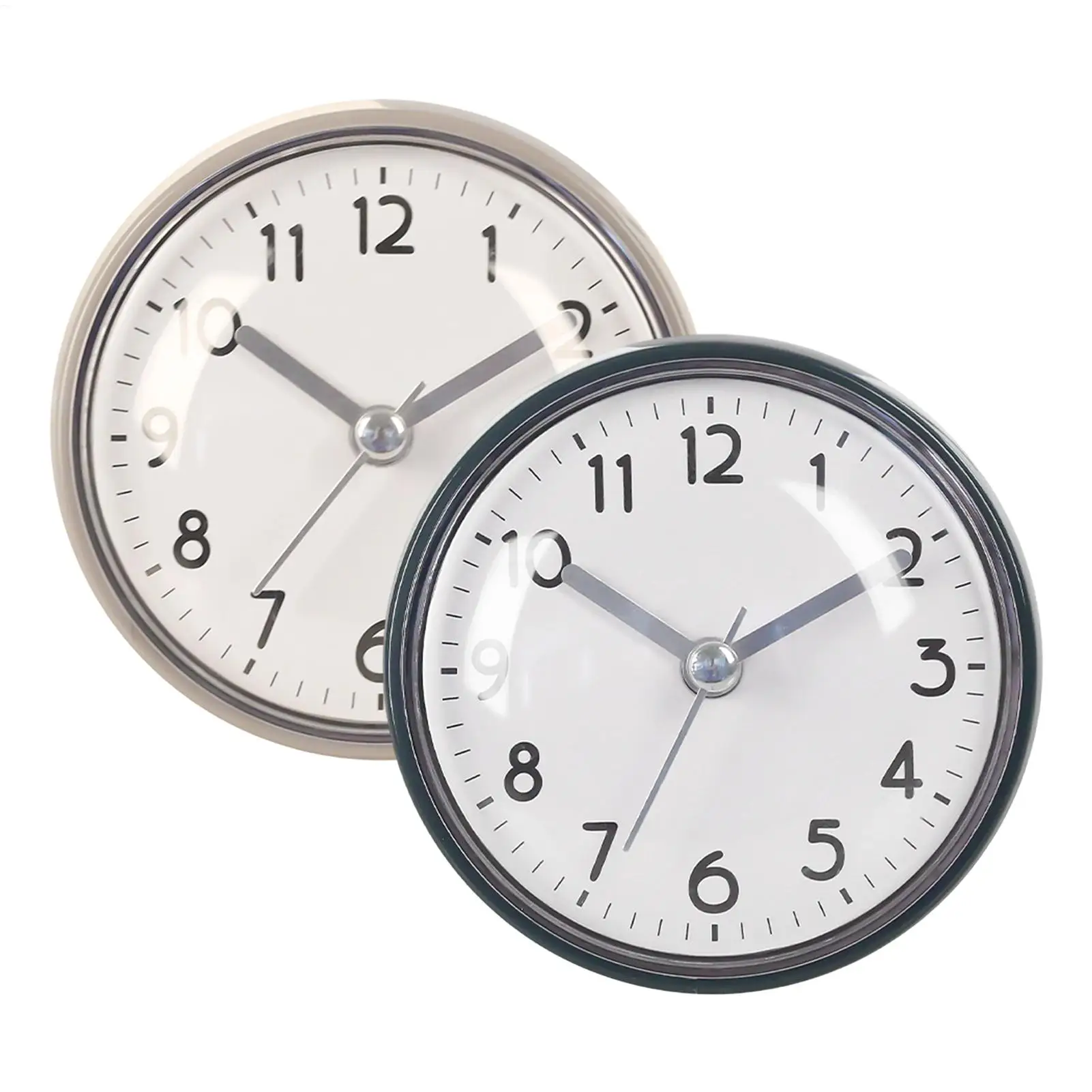 Bathroom Clock Waterproof Suction Cup Easy Reading Alarm 3 Inches Battery Operated Small Bathroom Clock for Home Office Bedroom