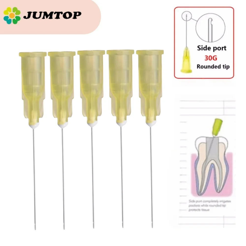 Dental End-Closed Side Hole Irrigation Needle Tips - Precision Endo Syringe for Root Canal Washing (25G/27G/30G Sizes)