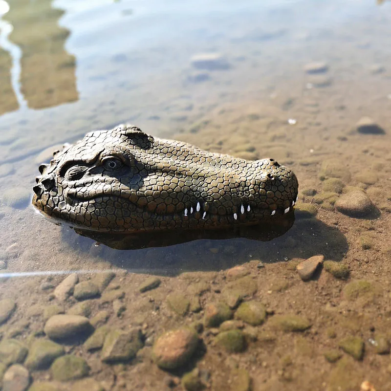 Statue de crocodile et hippopotame flottants en résine, ornement créatif et effrayant, décoration d\'extérieur, de jardin, d\'étang, de maison,