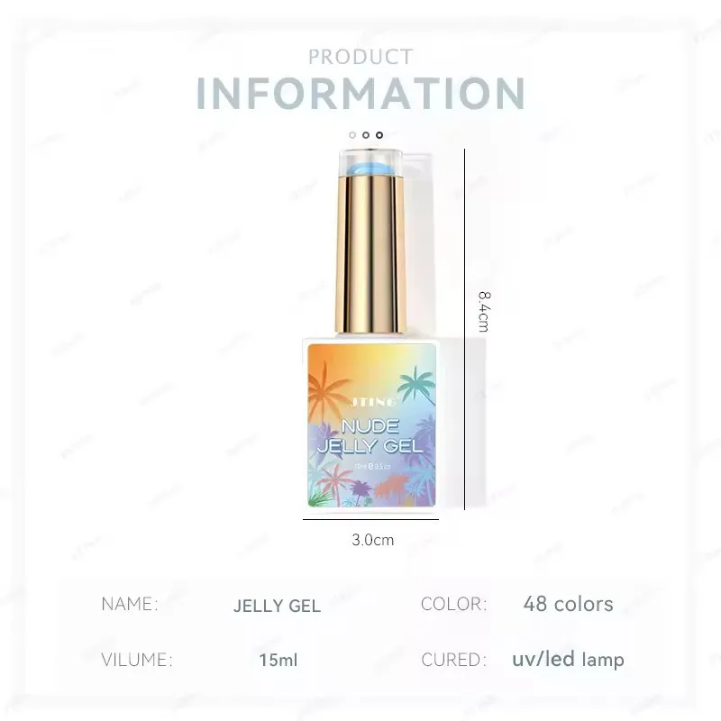 ชุดยาทาเล็บเจลสีชมพูนู้ด Eleanos 48 สี แบบเจลลี่ใส พร้อมสมุดแสดงสี ปกปิดเต็มรูปแบบ ล้างออกได้ด้วยน้ำยาล้างเล็บเจล ใช้กับหลอดไฟยูวีและแอลอีดี ขนาด 15 มล.