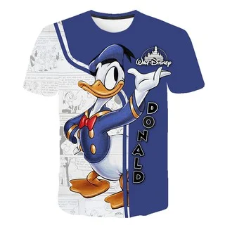 Paars Daisy Duck 3D T-shirt Leuke Cross Comic Boek Patroon Disney 3DT Shirt Unisex Casual Korte Mouw Holiday Resort kleding