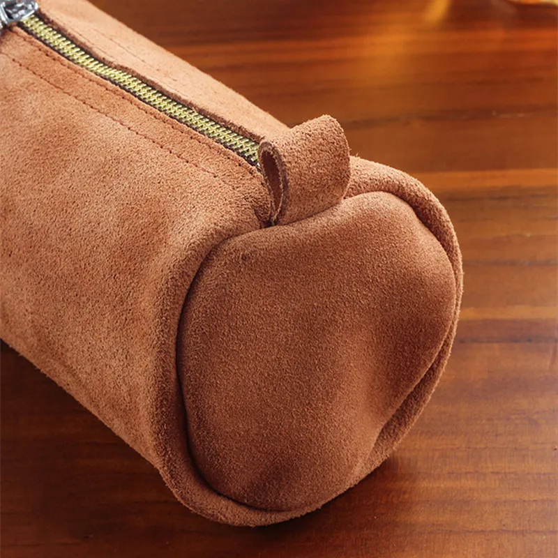 Soft Suede 100% Genuine leather Pipe Bag Purse Portable Travel Wood Tobacco Smoking Pipe Case Pouch Smoking Tool Accessories