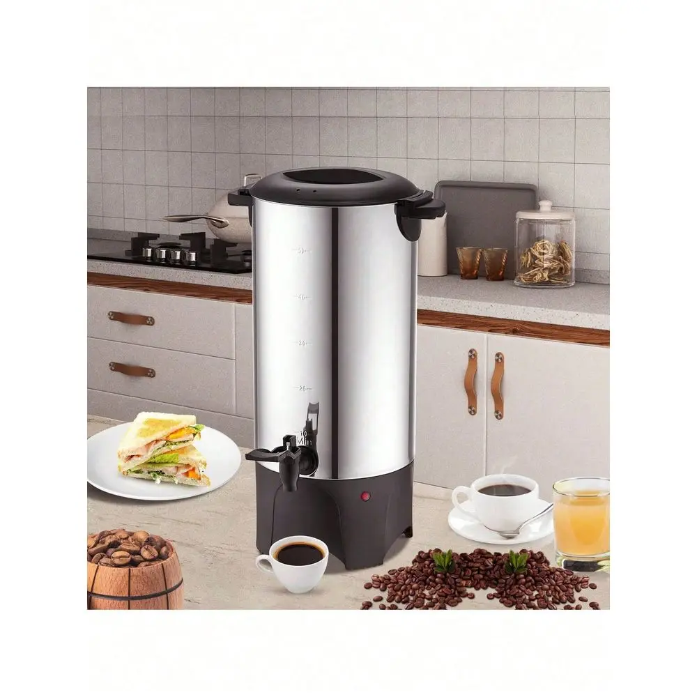 

Coffee Urn, 50 Cups Stainless Steel Large Coffee Dispenser, 1000W 110V Electric Coffee Maker Urn For Quick Brewing, Hot Water U
